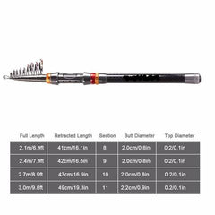 Telescopic Fishing Rod  Set and Kit with Case
